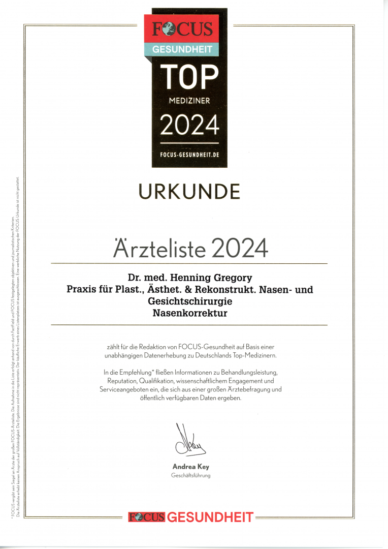 Urkunde Nasenkorrektur