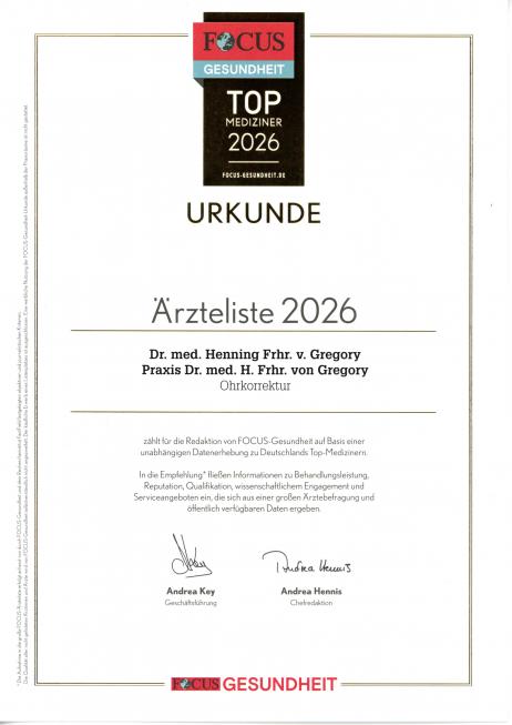 Urkunde Ohrkorrektur